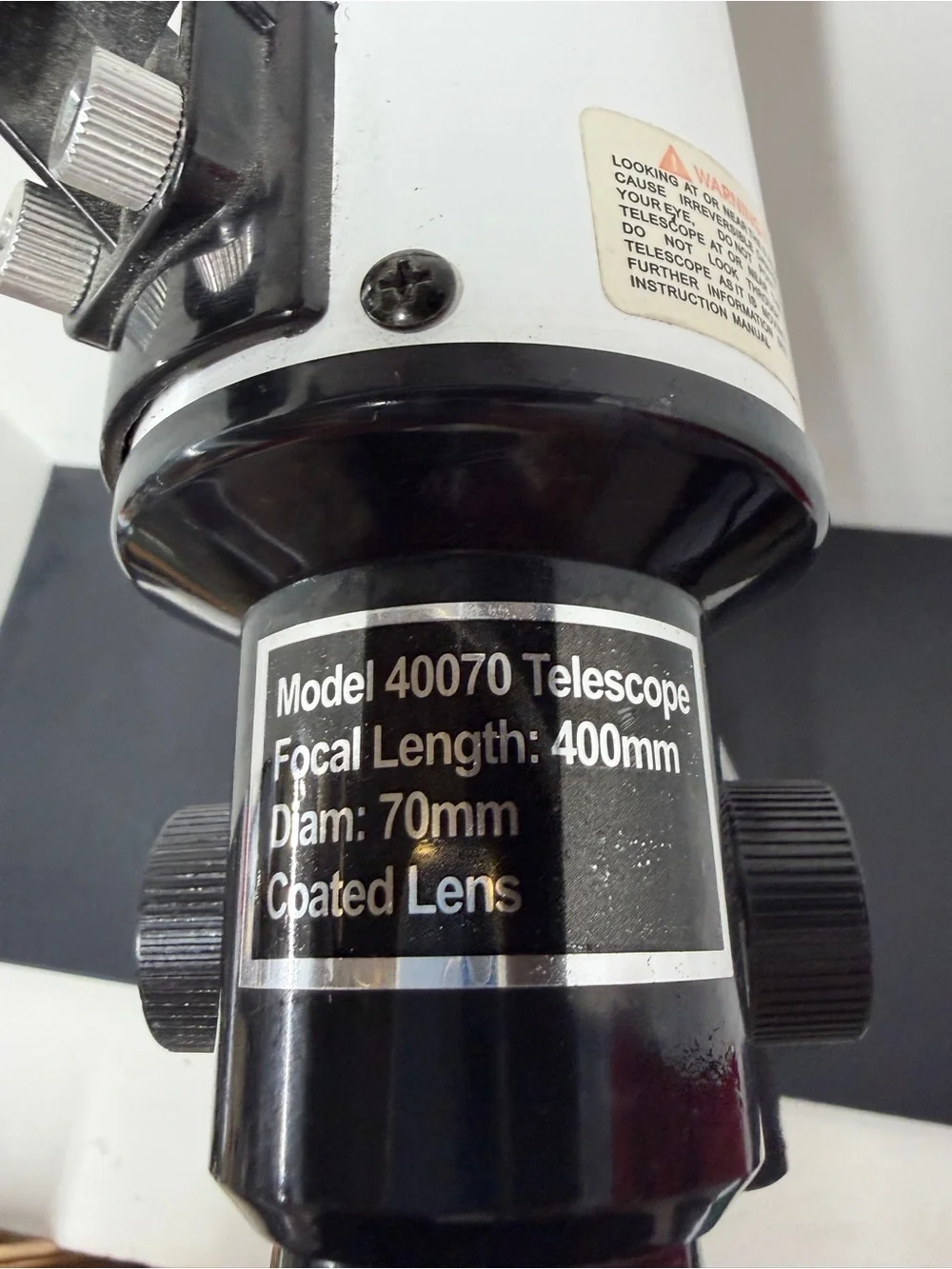 Telescope Model 40070, Focal Length 400mm, Diam 70mm, Coated Lens, Portable